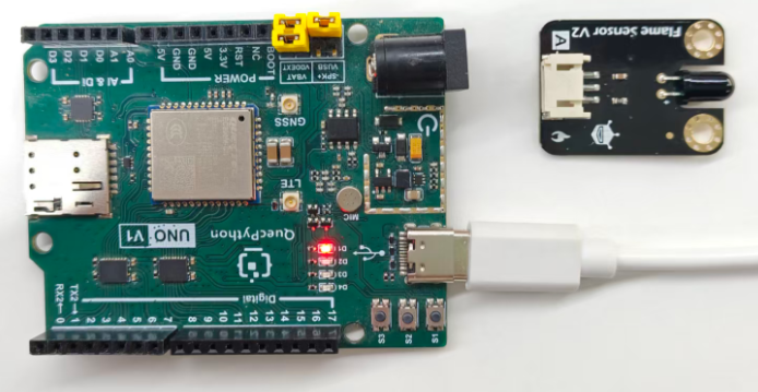 初学者视角体验：【EC800X Duino 开发板】传感器体验-火焰检测传感器！