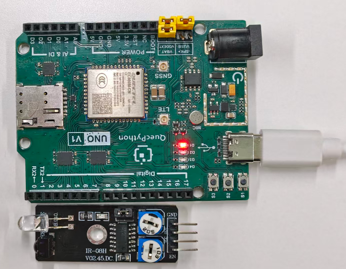 初学者视角体验：【EC800X Duino 开发板】传感器体验-障碍检测！